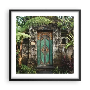 Plakat i sort ramme - En dør til en eksotisk verden - 50x50 cm