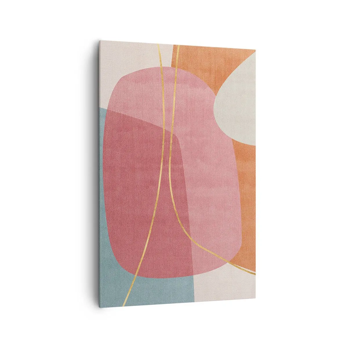 Lærredstryk - Billede på lærred - Pastelkomposition med guldtråd - 80x120 cm