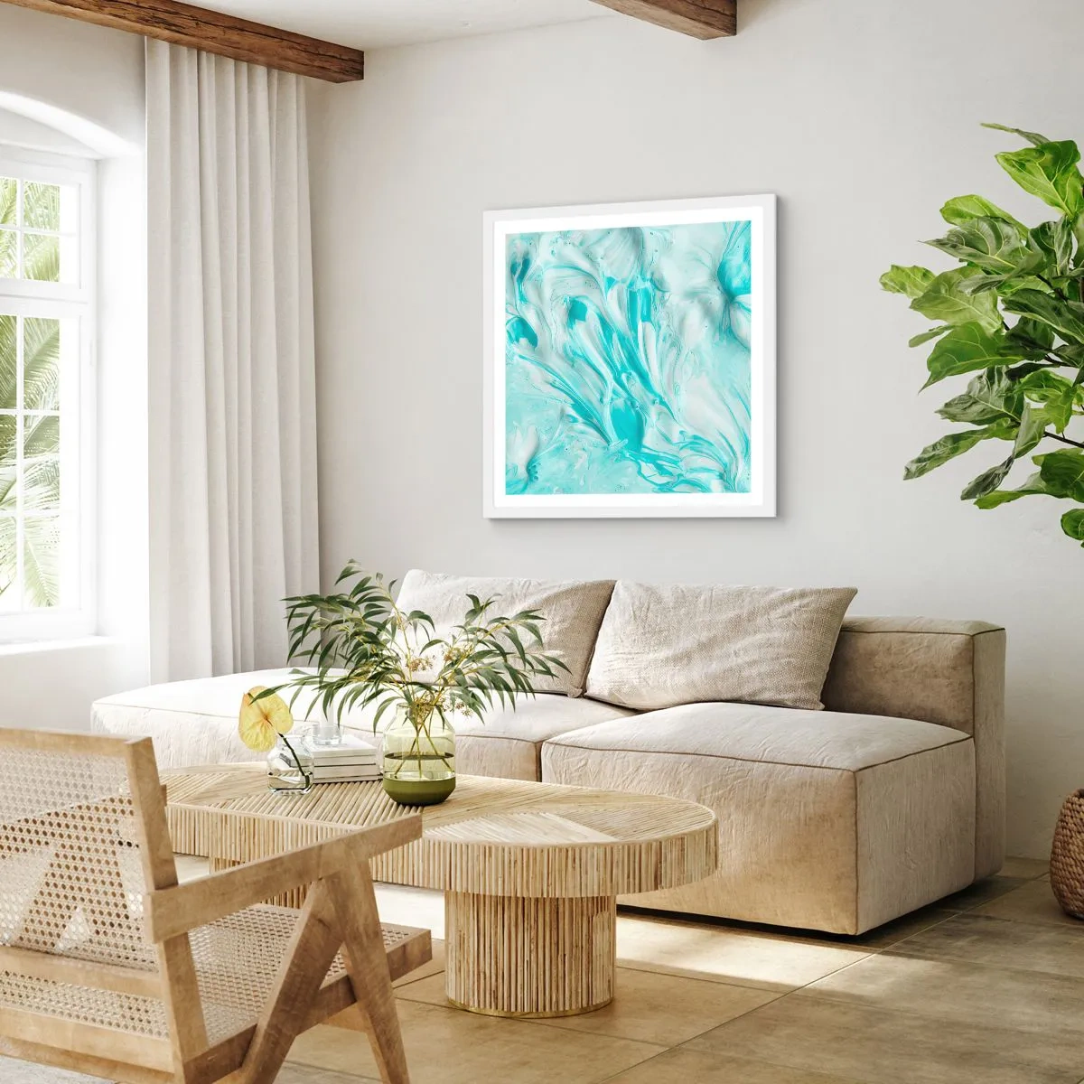 Plakat i hvid ramme - For altid sammen - 40x40 cm