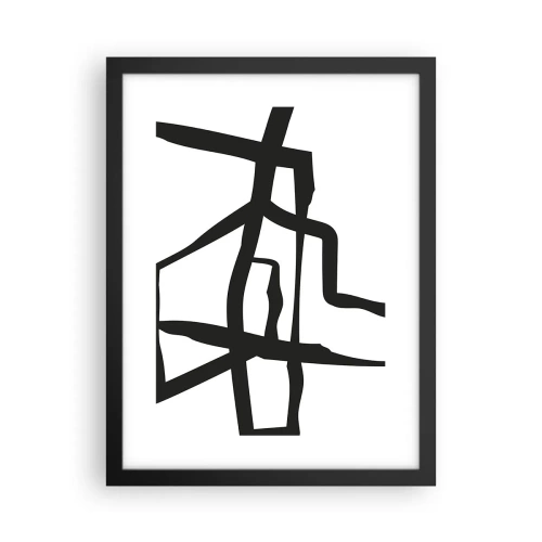 Plakat i sort ramme - Sort og hvid konstruktion - 30x40 cm