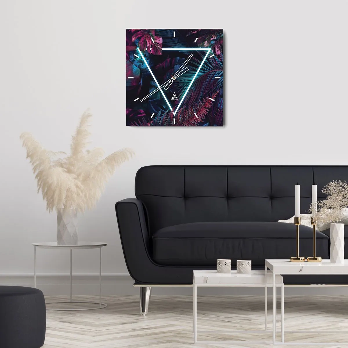 Vægur, Uret - Have i disco-stil - 40x40 cm