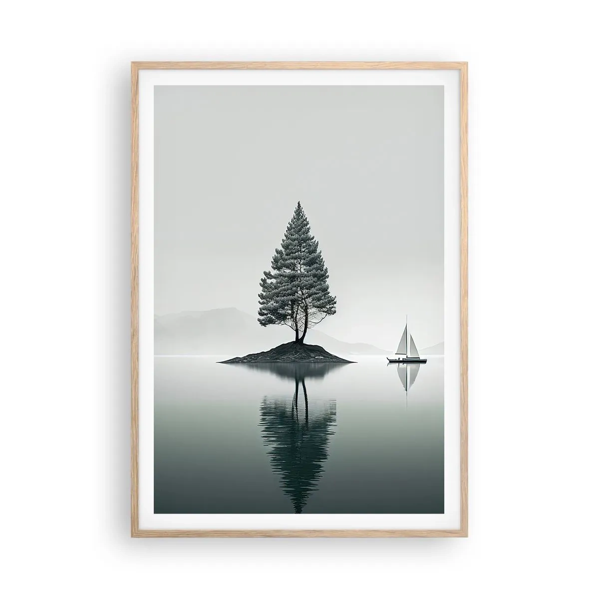 Plakat i ramme af lyst egetræ - En drøm - 70x100 cm