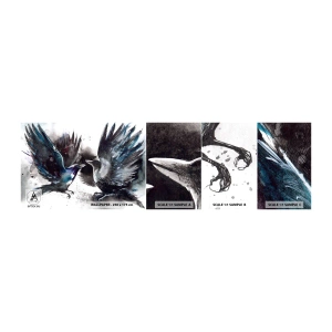Fototapet Prøve Standard Eco - En ravn til en ravn... - Abstraktion, Fugl, Dyr - 100x30 cm