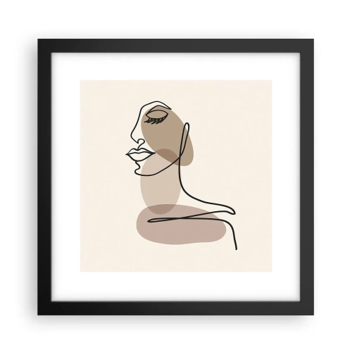 Plakat i sort ramme - Lytter til sig selv - 30x30 cm