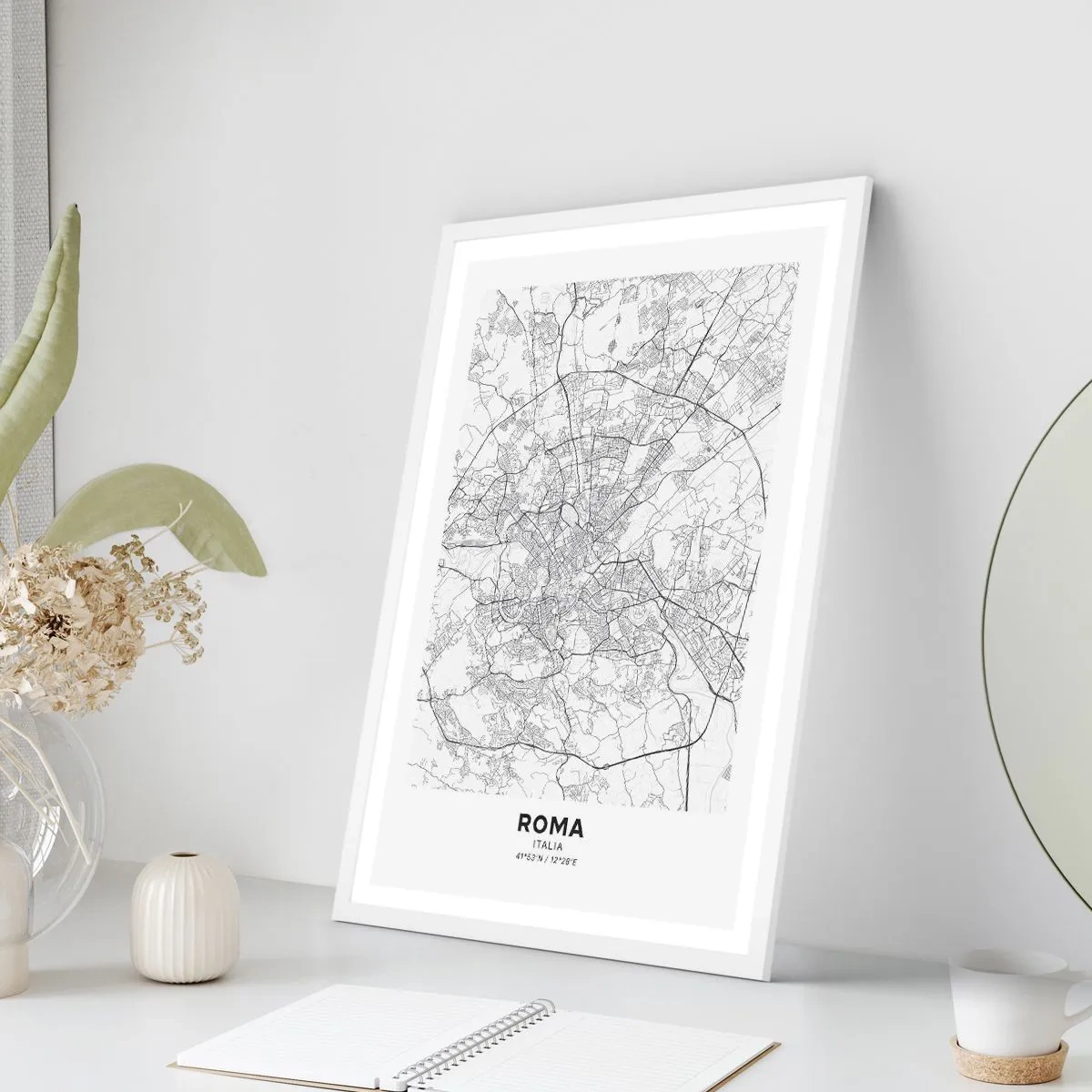 Plakat i hvid ramme - Romersk cirkel - 50x70 cm