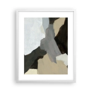 Plakat i hvid ramme - Abstraktion: afsked med det grå - 40x50 cm