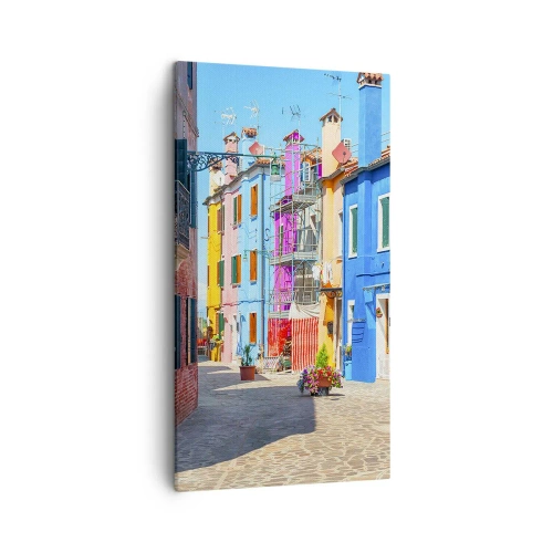 Lærredstryk - Billede på lærred - Byen "Under papegøjer” - 45x80 cm