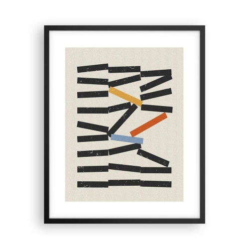 Plakat i sort ramme - Dominoer - komposition - 40x50 cm