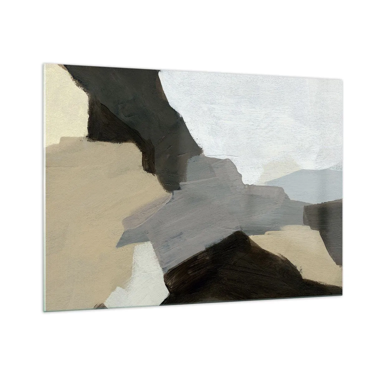 Billede på glas - Abstraktion: afsked med det grå - 100x70 cm