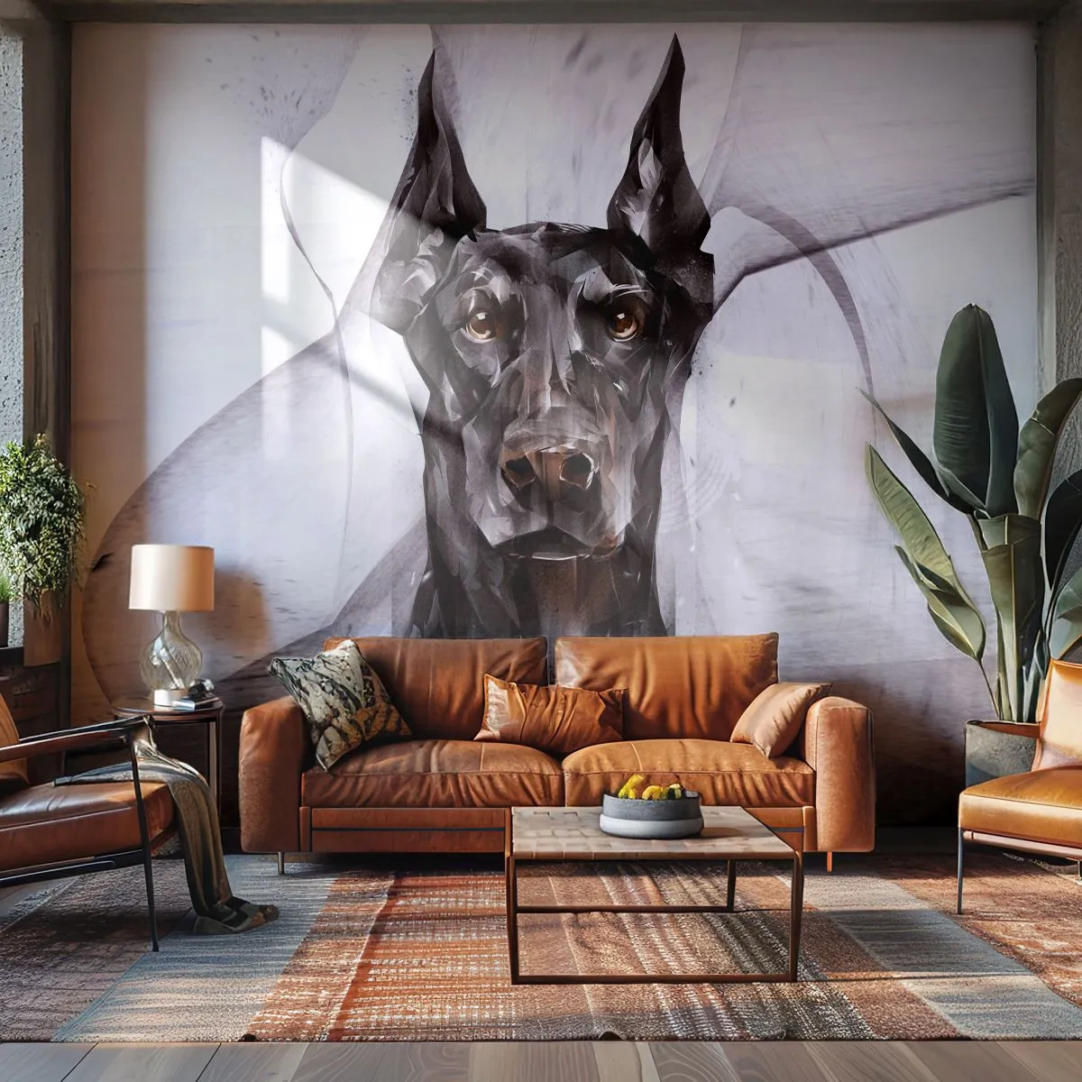 Fototapet Standard Eco - Nobelt født - Abstraktion, Doberman, Hund - 200x140 cm