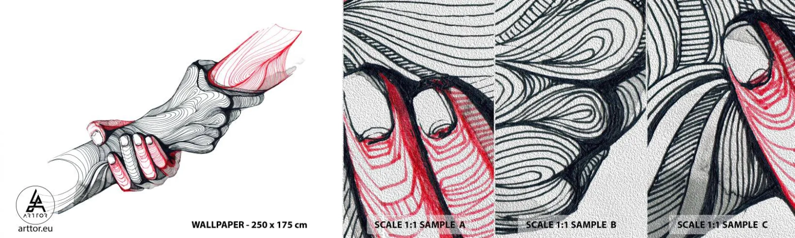 Prøve Fototapet Premium Sand - Du er i gode hænder - Abstraktion, Mennesker, Hånd - 100x30 cm