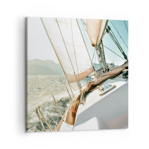 Lærredstryk - Billede på lærred - Under fulde sejl - 50x50 cm