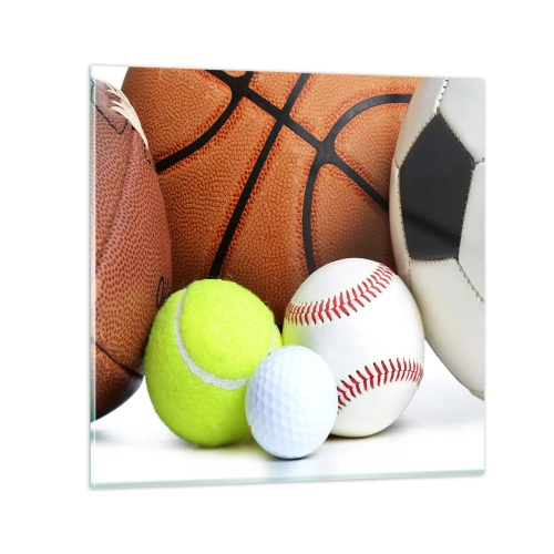 Billede på glas - Forbindelse med bolden! - 30x30 cm