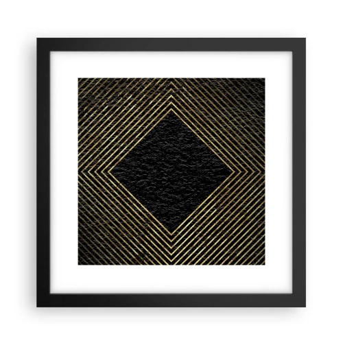 Plakat i sort ramme - Geometri i glamour-stil - 30x30 cm