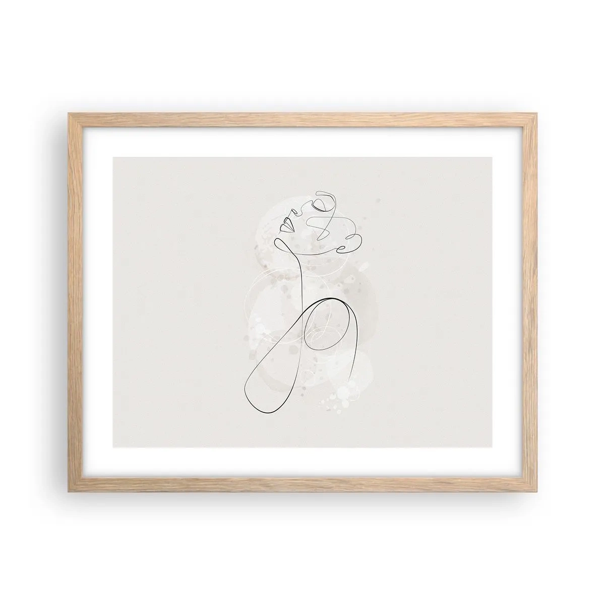 Plakat i ramme af lyst egetræ - Spiralen af skønhed - 50x40 cm