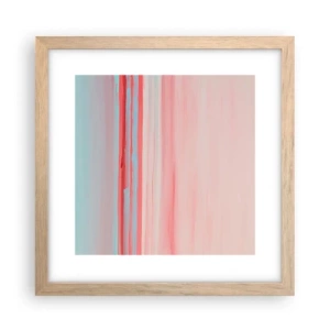 Plakat i ramme af lyst egetræ - Abstraktion ved daggry - 30x30 cm