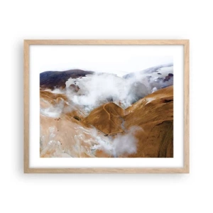 Plakat i ramme af lyst egetræ - Den rå skønhed i Island - 50x40 cm