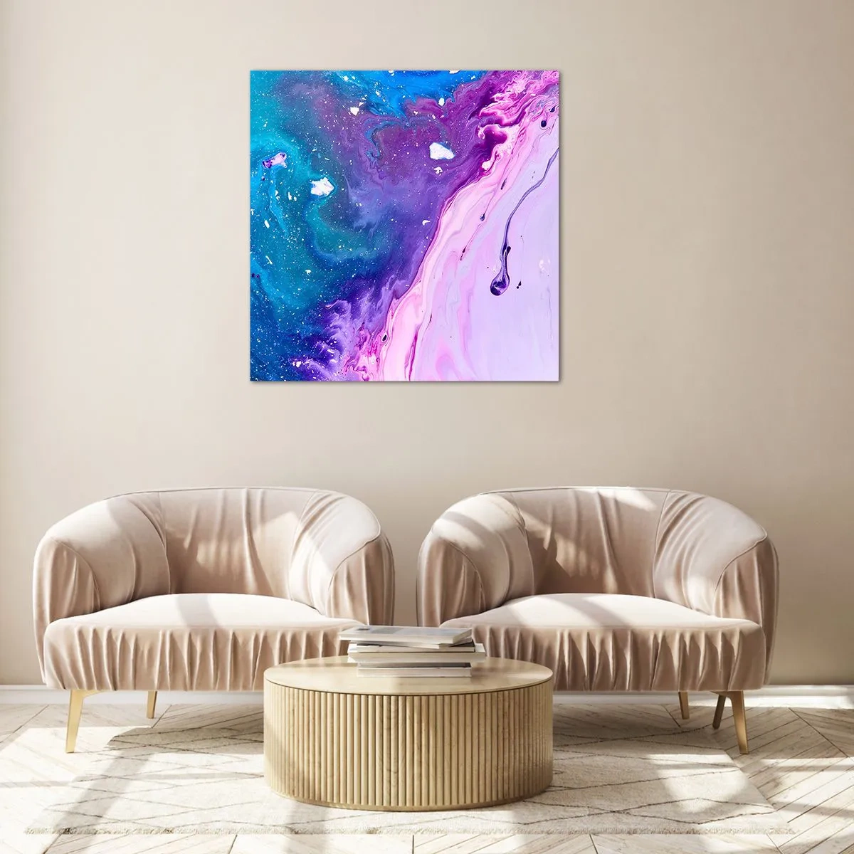 Billede på glas - Yin og yang - 70x70 cm