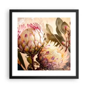 Plakat i sort ramme - Ømt omfavnet - 40x40 cm