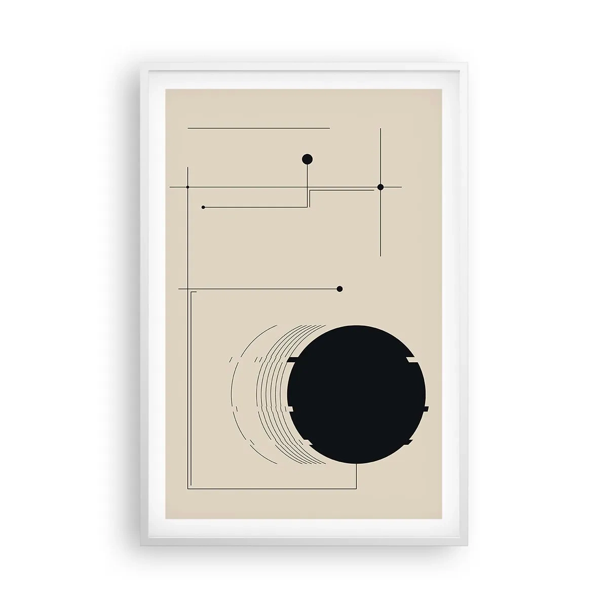 Plakat i hvid ramme - Fjedrende og dynamisk komposition - 61x91 cm