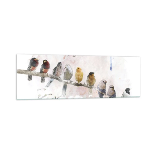 Billede på glas - Møde med vinger - 160x50 cm
