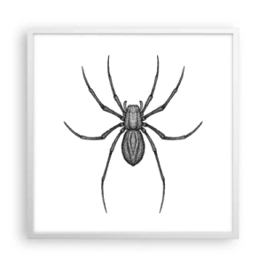 Plakat i hvid ramme - Foruroligende præcision - 60x60 cm