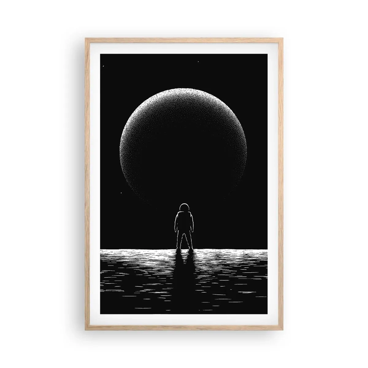 Plakat i ramme af lyst egetræ - Ansigt til ansigt - 61x91 cm