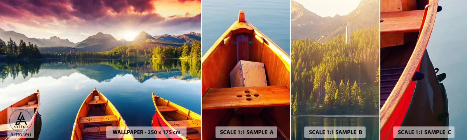 Prøve Fototapet Selvklæbende Deluxe Sticker - Intet imod naturen - Landskab, Bjerge, Fatning - 100x30 cm