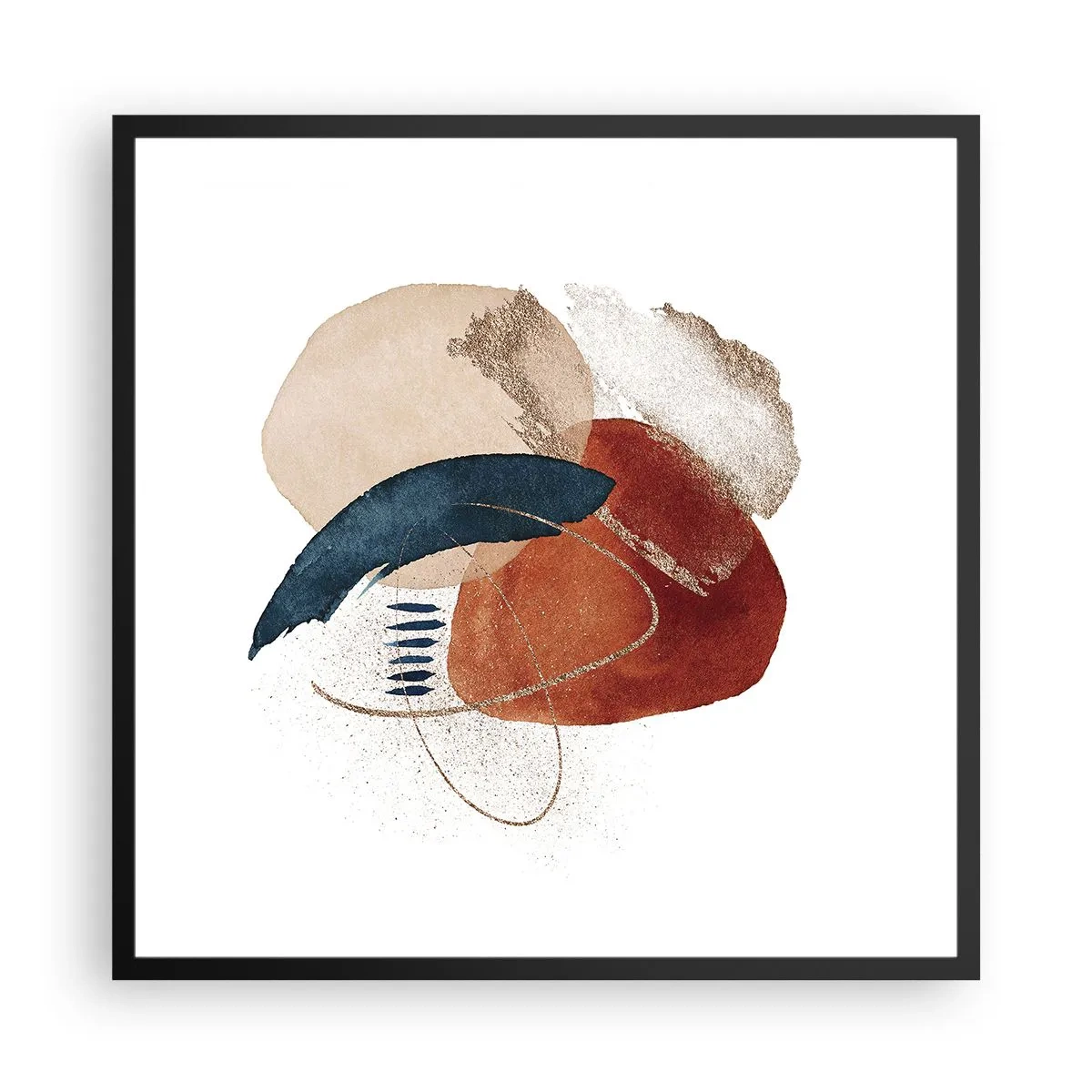 Plakat i sort ramme - Oval sammensætning - 60x60 cm