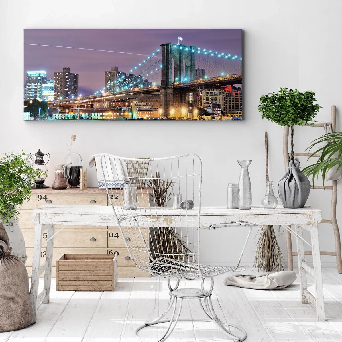 Lærredstryk - Billede på lærred - I mange år har Brooklyn Bridge - 120x50 cm