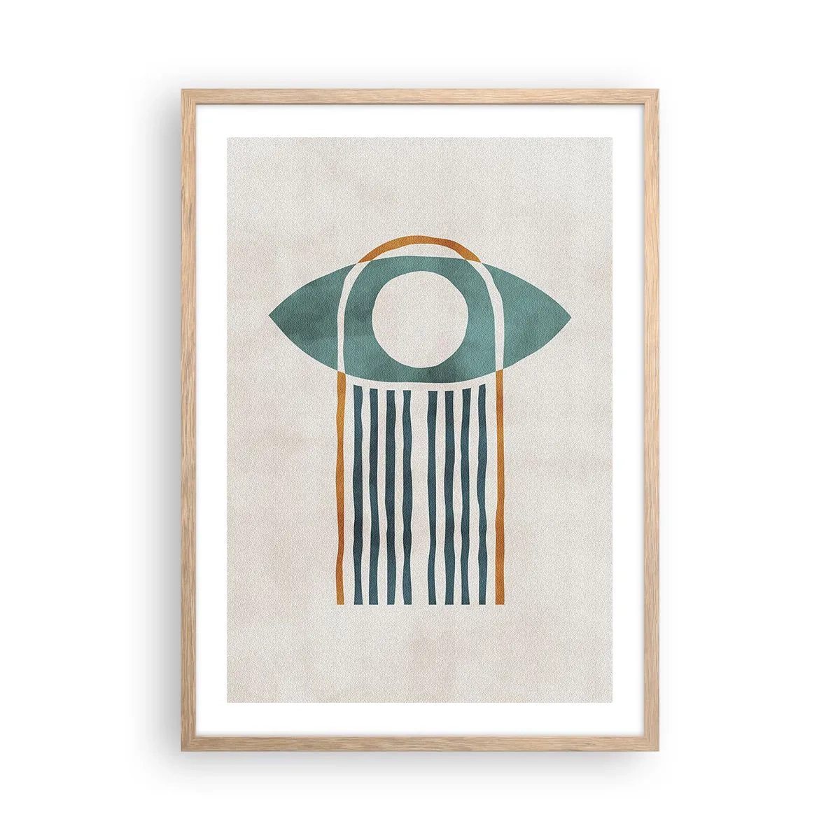 Plakat i ramme af lyst egetræ - Tegn og ritualer - 50x70 cm