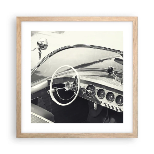 Plakat i ramme af lyst egetræ - Vejr for de rige - 40x40 cm