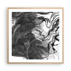 Plakat i ramme af lyst egetræ - Forviklet i drømme - 60x60 cm