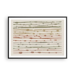 Plakat i sort ramme - Musikalsk farvenotation - 100x70 cm