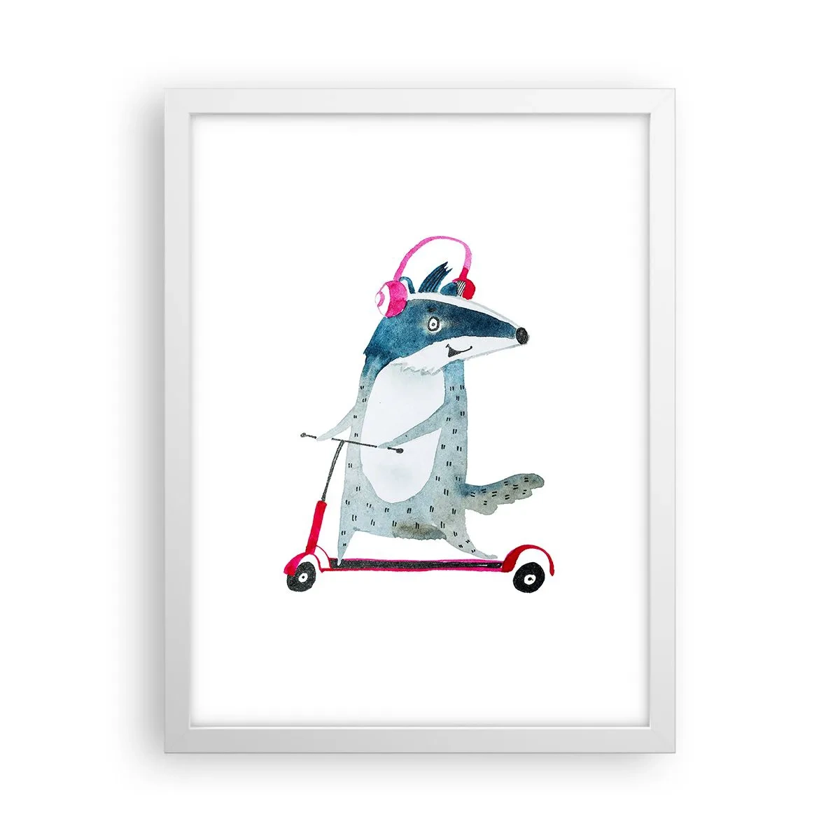 Plakat i hvid ramme - Grævlingens glæder - 30x40 cm