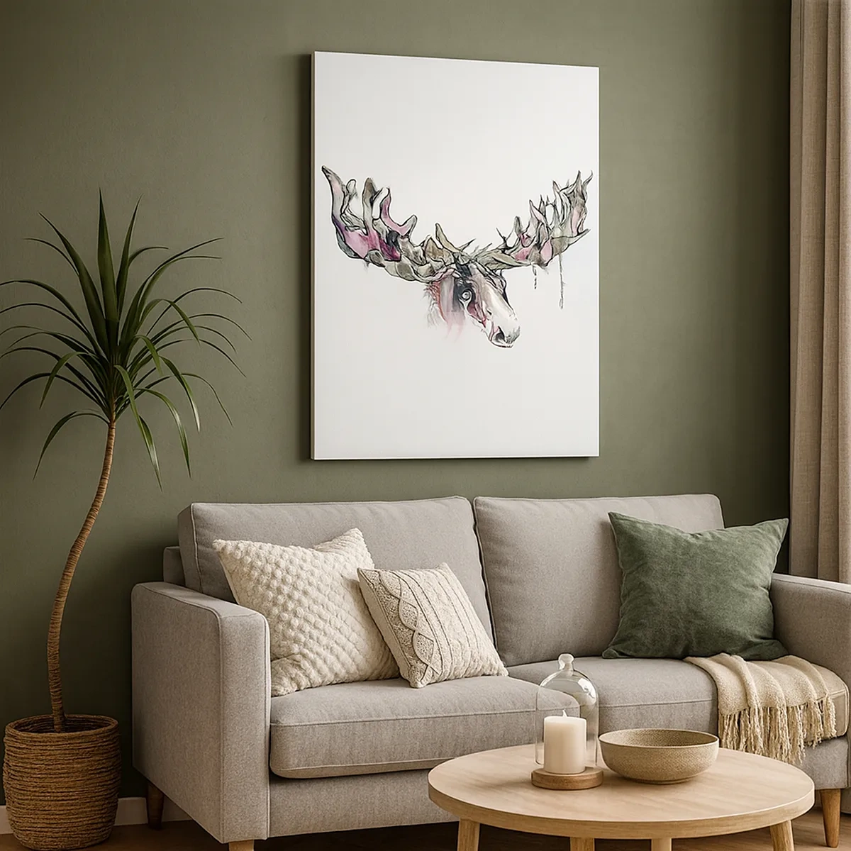 Lærredstryk - Billede på lærred - Kronen på skovens konge - 50x70 cm