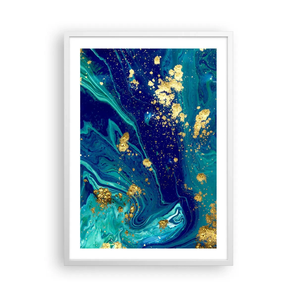 Plakat i hvid ramme - Solblade  - 50x70 cm