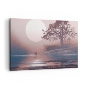 Lærredstryk - Billede på lærred - Natlige mærkværdigheder - 120x80 cm