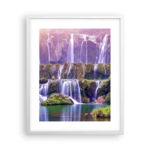 Plakat i hvid ramme - Trappe til himlen - 40x50 cm