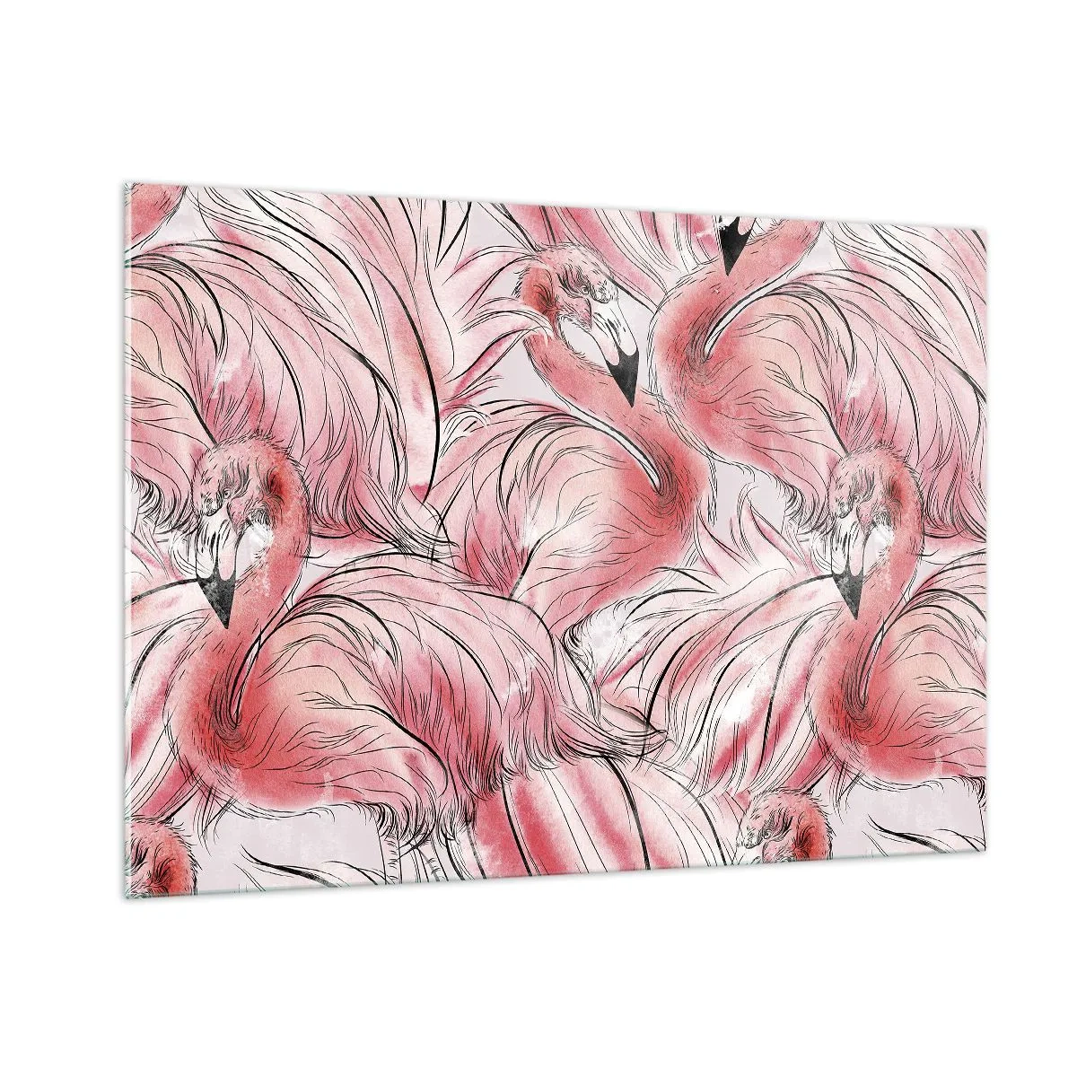 Billede på glas - Fugle corps de ballet - 100x70 cm