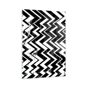 Billede på glas - Zig-hvid, zag-sort - 50x70 cm