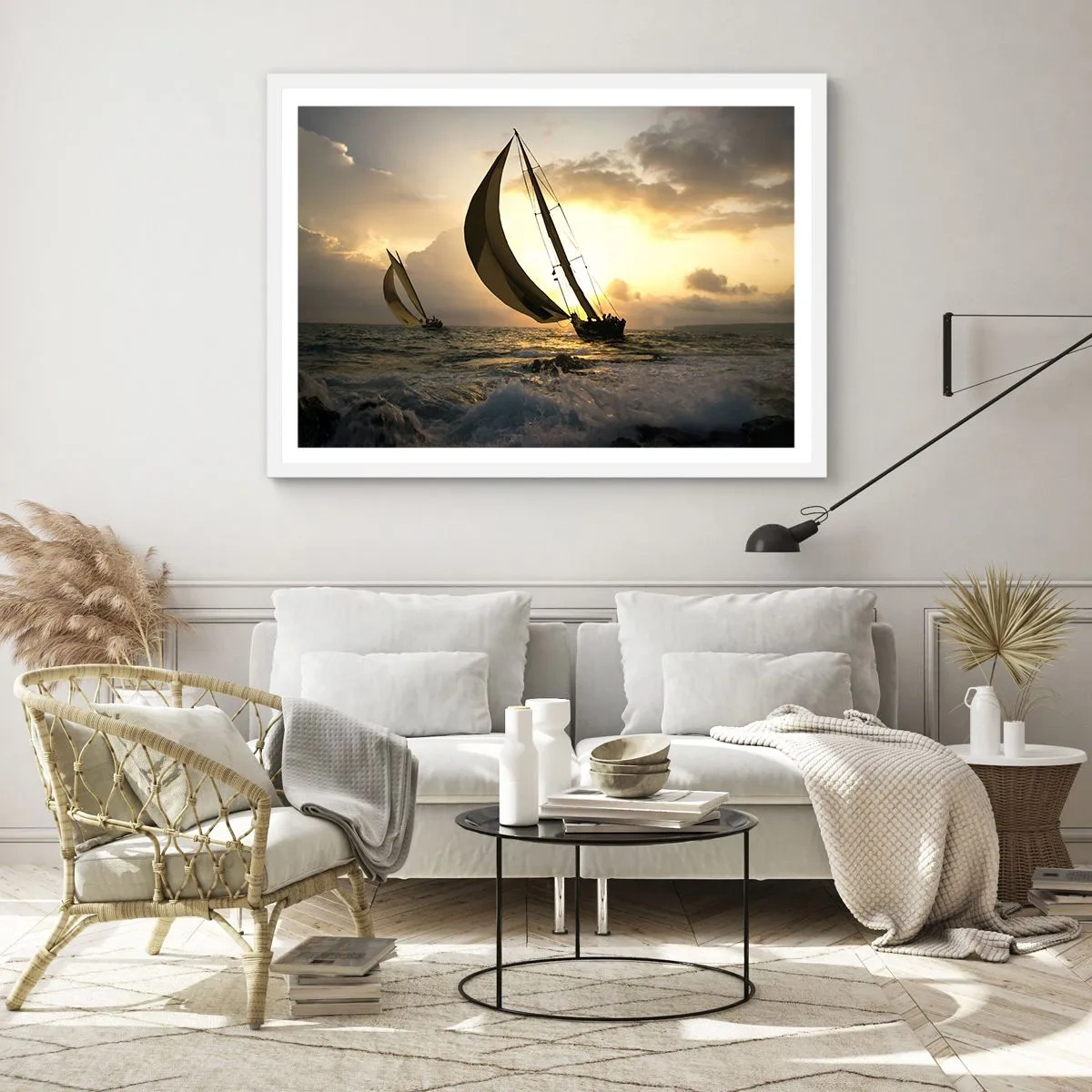 Plakat i hvid ramme - I medvind og modvind - 50x40 cm