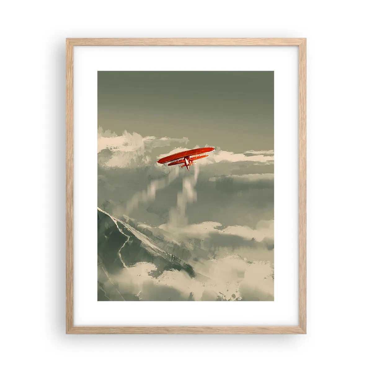 Plakat i ramme af lyst egetræ - Frygtløs pioner - 40x50 cm