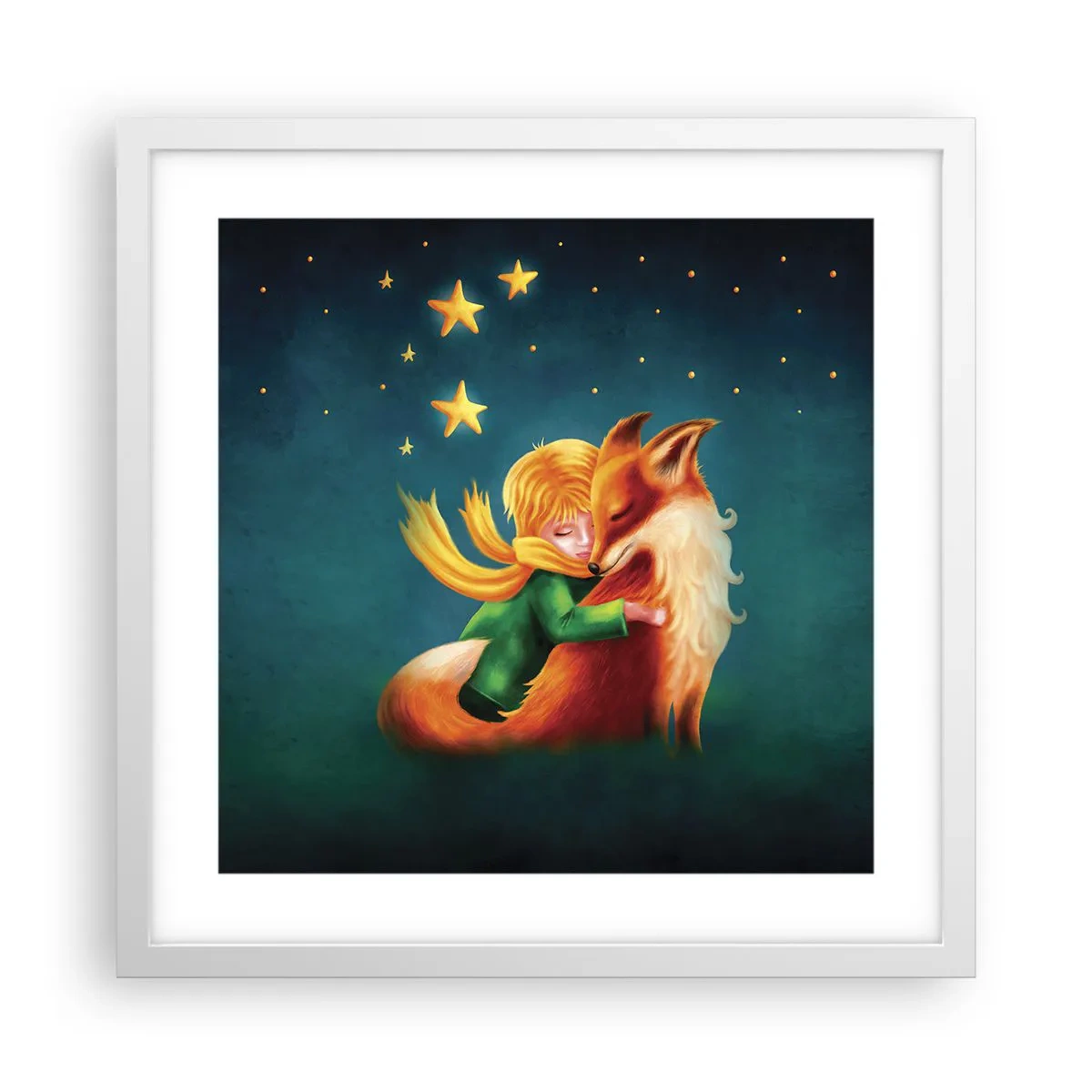 Plakat i hvid ramme - Lille Prins - 40x40 cm