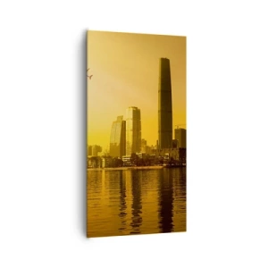 Lærredstryk - Billede på lærred - Gylden by - 65x120 cm