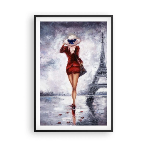 Plakat i sort ramme - Parisiske symboler - 61x91 cm