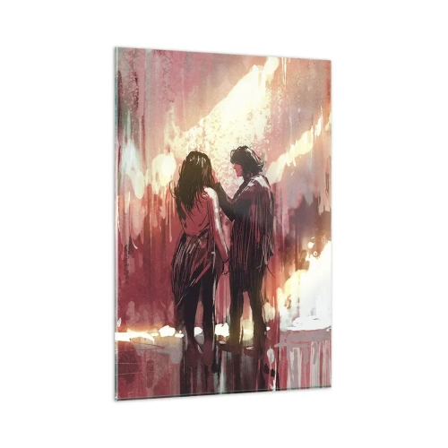 Billede på glas - Kærlighedens evige skuespil - 80x120 cm