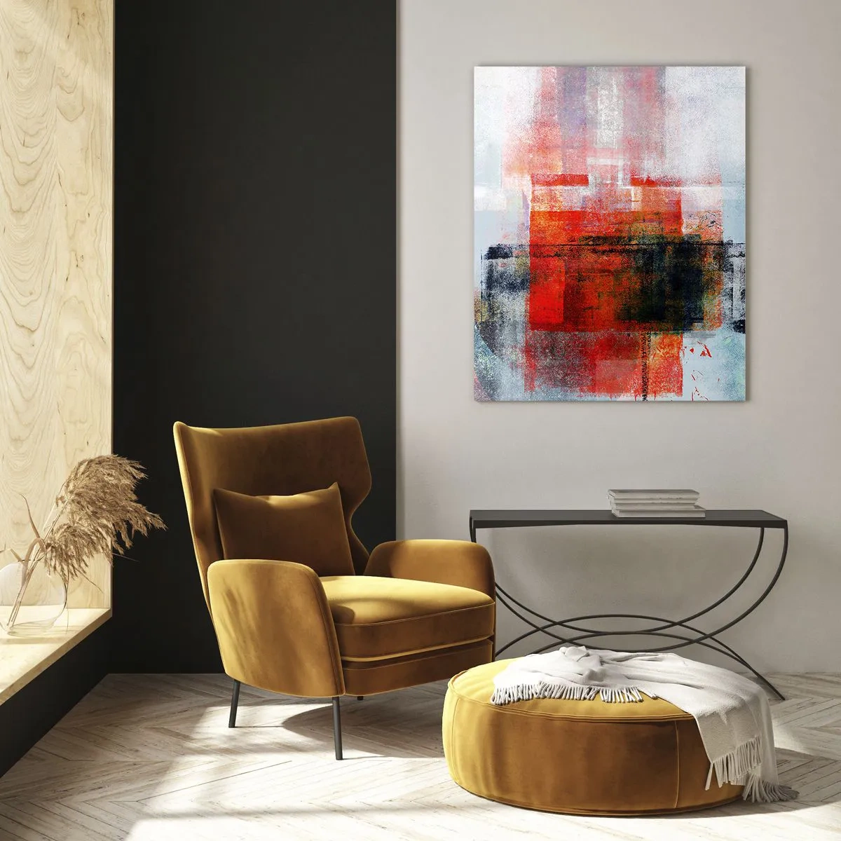 Billede på glas - Glødende komposition - 50x70 cm