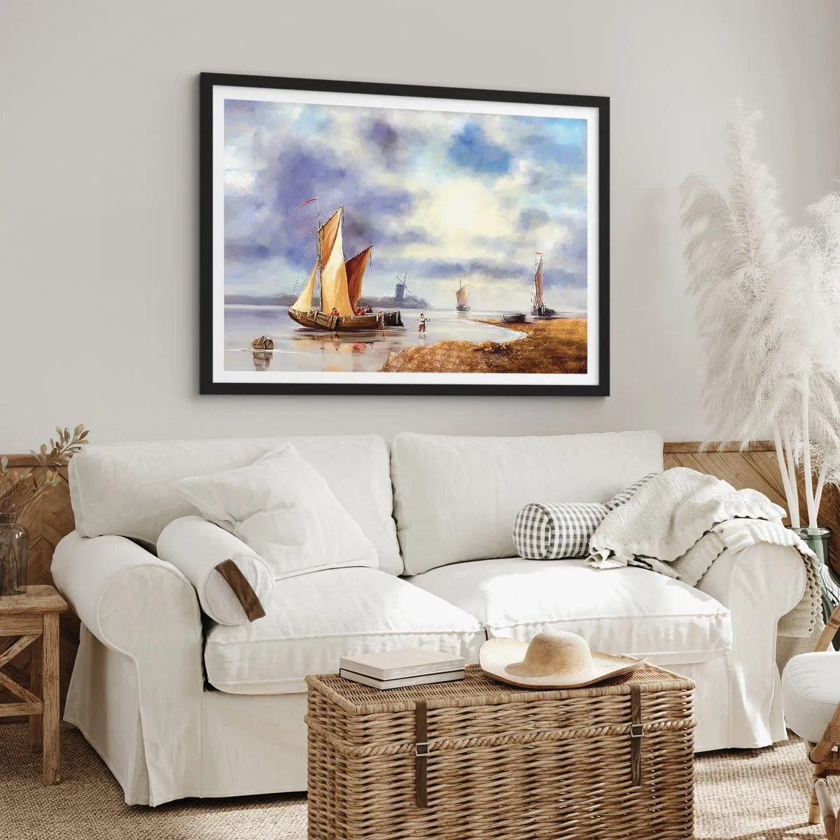 Plakat i sort ramme - Sømændenes tilbagevenden - 100x70 cm