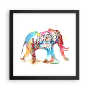 Plakat i sort ramme - Indien - kærlighedens aura - 30x30 cm